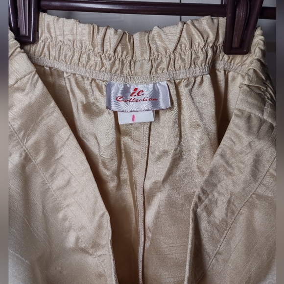 I.C. Collection Vintage High Waisted Tan Beige Trousers M 26" Waist X 32" L - Picture 3 of 5